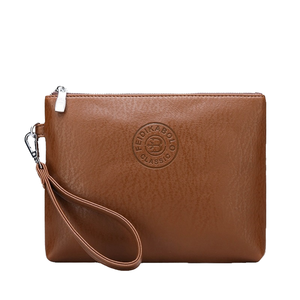 Nouveau décontracté Vintage Style hommes PU en cuir souple pochette grande capacité téléphone portefeuille avec fermeture à glissière courte doublure en Polyester - Product Image 4
