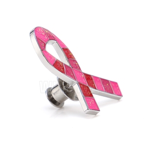 Pins personalizados para Concientización del <span class=keywords><strong>cáncer</strong></span> de mama con esmalte suave y purpurina con domótica epoxi - Product Image 4