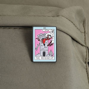 家父長制タロットカードエナメルピンフェミニスト女性力テーマラペルブローチ卸売 - Product Image 3