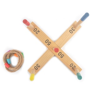 Trò Chơi Ngoài Trời Dây Gỗ 5 <span class=keywords><strong>Quoits</strong></span> Ring Toss Đồ Chơi Set - Product Image 2