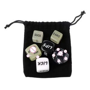 Dados sexuales divertidos para parejas con letras en inglés, diseño de posturas de amor, <span class=keywords><strong>juego</strong></span> auditivo, impermeables, 16x25mm, blanco/negro - Product Image 1