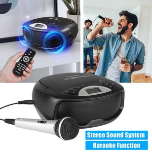 Lecteur <span class=keywords><strong>CD</strong></span> <span class=keywords><strong>Walkman</strong></span> modèle X8, lecteur de musique portable pour la maison, microphone, sortie USB 2W, connecteur RCA, inclut un écran et des boutons - Product Image 3