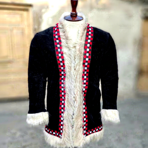 Abrigo Largo Estilo Afgano de Cuero Genuino y Ante Penny Lane, con Ribete de Piel Sintética, Talla Personalizada, Secado Rápido, Para Todas las Estaciones - Product Image 1