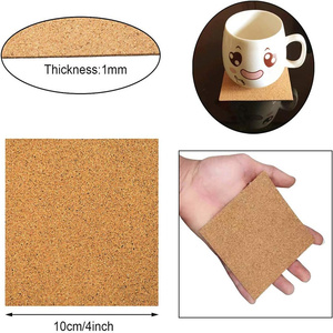 Coussinets en <span class=keywords><strong>liège</strong></span> autocollants <span class=keywords><strong>de</strong></span> 4 pouces, écologiques et fiables, carrés ou ronds, avec <span class=keywords><strong>feuille</strong></span> <span class=keywords><strong>de</strong></span> support - Product Image 6