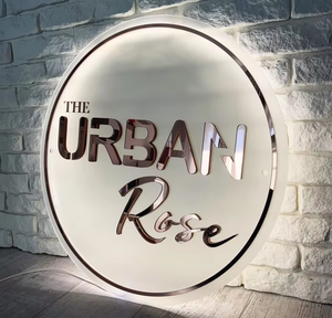 Enseigne à Logo Personnalisé, Logo d'Entreprise sur Mesure en Acrylique Doré, Panneau Monogramme Logo d'Entreprise - Product Image 1