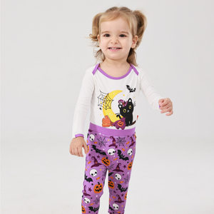 Bodysuits de bambú personalizados para niños al por mayor con pantalones largos, trajes de Halloween de punto de algodón para bebés y niños - Product Image 1