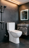 Cuvette de toilette européenne en céramique, design moderne, à poser au sol, économie d'eau, anti-odeur, chasse d'eau par siphon, double chasse à fermeture lente, pour hôtel
