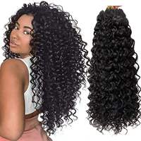 Nouvel arrivage : Extensions de cheveux humains tressées au crochet, installation et retrait plus rapides, 100 % cheveux humains, bouclés afro, volume ajustable librement