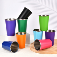 Tasses empilables en acier inoxydable avec logos personnalisés, résistantes aux chocs, design minimaliste moderne, couleur unie, parfaites pour les boissons
