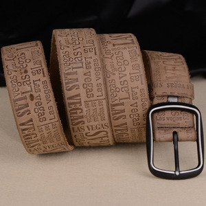 Ceinture en cuir pleine fleur faite à la main, style vintage rétro américain, avec boucle ardillon, unisexe, pour jeans, ceinture de travail en cuir véritable souple, 3,8 cm - Product Image 3
