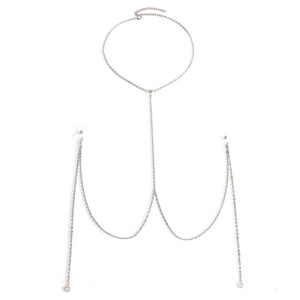 Chaîne de corps de luxe en strass - Harnais de poitrine réglable avec anneaux et perles, <span class=keywords><strong>Bijoux</strong></span> érotiques en métal pour occasions intimes - Product Image 5