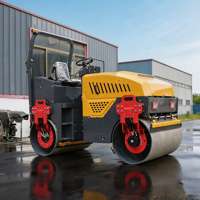 Rodillo Compactador Vibratorio de Doble Tambor Hidráulico de Alta Eficiencia de 3 Toneladas, Modelo RBT-JS1200, Motor Kubota, Grado 30%