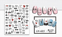 2026 Nieuwe 3D Valentijn Engelse Woorden Zelfklevende Waterdichte Plastic Nagelkunst Stickers Artistieke Lettertypen Manicure