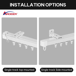 ARODDY Système de <span class=keywords><strong>rail</strong></span> de <span class=keywords><strong>rideau</strong></span> en aluminium de qualité commerciale, écologique, 306 cm, pour la maison, rails de <span class=keywords><strong>rideau</strong></span> invisibles - Product Image 2