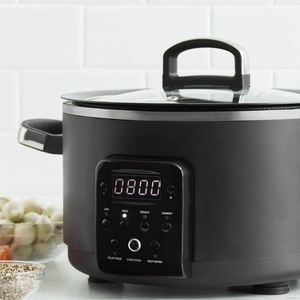 4QT Noir <span class=keywords><strong>Mijoteuse</strong></span> Électrique en Céramique 6-en-1 Couvercle en Verre Multifonction Préréglages Auto Warm Delay Timer pour Usage Domestique pour les Ragoûts - Product Image 5