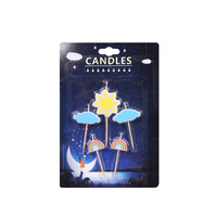 Creative Happy Birthday Rainbow Sunshine and Clouds Lovely Bougies pour décorations de fête Bougies en cire de paraffine