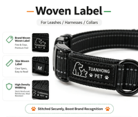Collier pour chien avec plaque gravée, réfléchissant, en nylon et néoprène rembourré avec boucle, produits pour animaux de compagnie