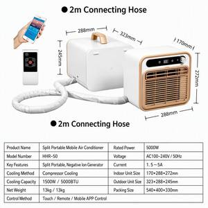 Aire Acondicionado Portátil Split de 5000 BTU, Sin Instalación, 110V 220V, Control por WiFi y App, Silencioso, Móvil, con R290, para Camping y Tiendas de Campaña - Product Image 1