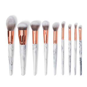 DailyQueen Premium 9 pièces ensemble de pinceaux cosmétiques fond de teint poudre mélange fard à paupières fard à joues correcteur cristal <span class=keywords><strong>transparent</strong></span> visage - Product Image 1
