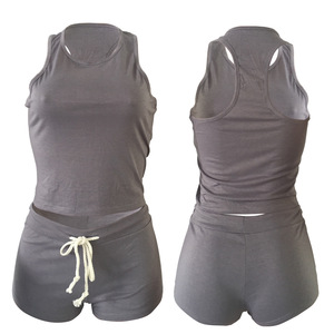 Completo Sportivo Estivo da <span class=keywords><strong>Donna</strong></span> Conyson, Due Pezzi con Logo Personalizzato, Top e Pantaloncini per Adulti - Product Image 2