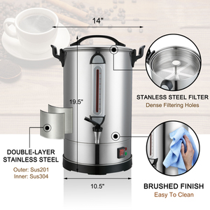 <span class=keywords><strong>Percolateur</strong></span> à café 2023 Commercial 304 Double paroi en acier inoxydable Électrique Argent <span class=keywords><strong>Machine</strong></span> à cappuccino amovible 950-2000W 30-180 - Product Image 2