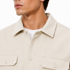 <span class=keywords><strong>Veste</strong></span> décontractée pour homme <span class=keywords><strong>en</strong></span> toile de coton - <span class=keywords><strong>Veste</strong></span> chemise coupe ample, surchemise légère et tendance pour le printemps - Product Image 5