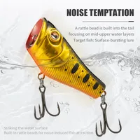 Leurre de pêche flottant Popper Topwater Walk the Dog 55mm 9g pour la pêche au bar, à la truite, au saumon en eau douce, en lac, leurre artificiel en plastique