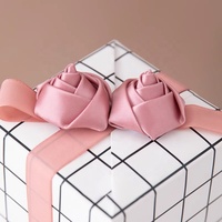Ruban Mini Rose Accessoire De Vêtement Ruban Fleur Rose Fleur Décoration Satin Ruban Rose Fleurs