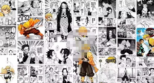 Dessin animé Anime Ghost Slayer Blade Noir et Blanc Bande Dessinée Papier Peint Stickers Muraux Anime - Product Image 5