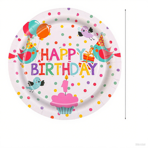 ชุดตกแต่งงานวันเกิด DAMAI ลายจุด จานกระดาษ ผ้าเช็ดปาก แก้วน้ำ ผ้าปูโต๊ะ ช้อนส้อม สำหรับเด็กหญิงและเด็กชาย - Product Image 5