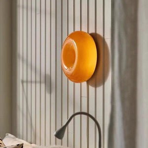 Wamburi Vintage Style <b>Touch</b> Tri-Color <b>Light</b>-Changing Donut-Shaped Glass Table Lamp Bauhaus Bedside and Wall Lamp with Iron Body - Product Image 2