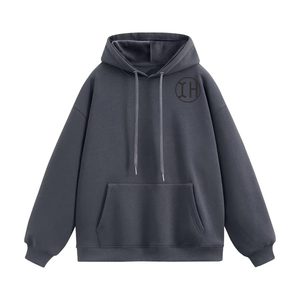 Felpe firmate con coulisse da <span class=keywords><strong>uomo</strong></span> oversize francese in spugna a maniche lunghe felpe a tinta unita con tasca larga <span class=keywords><strong>blu</strong></span> <span class=keywords><strong>Navy</strong></span> - Product Image 6