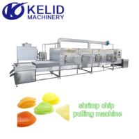 Machine à fabriquer des snacks soufflés entièrement automatique, à cuisson rapide et efficace, grande capacité, pour chips de crevettes, machine à souffler par micro-ondes