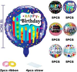 30 pezzi 18 pollici buon <span class=keywords><strong>compleanno</strong></span> Floating Foil palloncino <span class=keywords><strong>di</strong></span> forma rotonda palloncino <span class=keywords><strong>di</strong></span> colore palloncino <span class=keywords><strong>di</strong></span> Mylar <span class=keywords><strong>per</strong></span> la decorazione della <span class=keywords><strong>festa</strong></span> <span class=keywords><strong>di</strong></span> <span class=keywords><strong>compleanno</strong></span> - Product Image 3