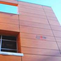 Panneaux muraux modernes en composite d'aluminium (ACP) pour appartements, imperméables, ignifuges, imitation bois, Alumetal, à prix abordable