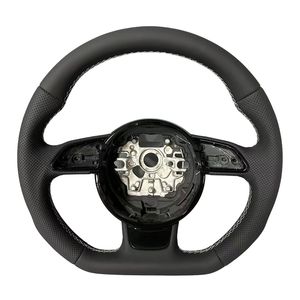 Offre Spéciale Sport Volant en cuir <span class=keywords><strong>à</strong></span> fond plat pour <span class=keywords><strong>Audi</strong></span> A1 A8 S6 S7 A4 A5 A6 A7 Q3 Q5 A3 S3 S8 R8 Cuir perforé amélioré - Product Image 1