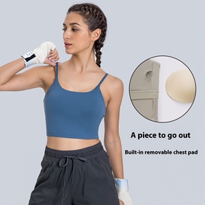 Nuovo reggiseno sportivo traspirante da donna con spalline sottili gilet Fitness canotta con bellissimi cuscinetti per la schiena e il petto per la <span class=keywords><strong>pratica</strong></span> dello Yoga - Product Image 4