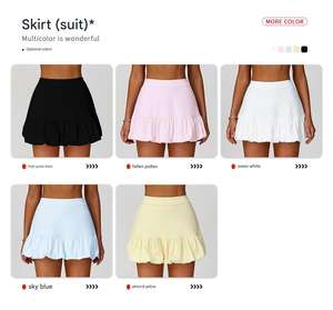 定制批发泡菜衣服网球裙实心无袖露背瑜伽锻炼高尔夫活动裙 - Product Image 3