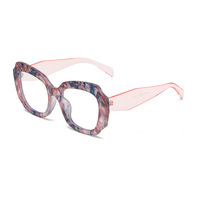Surdimensionné polygone carré Anti lumière bleue lunettes femmes créateur de mode couleur contraste TR90 néon presbytie lunettes 2025