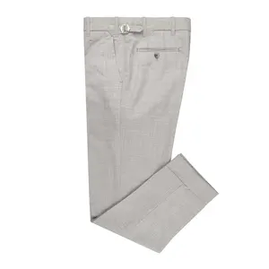 Elastic waist poly 100% wool custom trouser casual design men grey chino summer pant