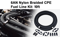 Kit de conduites de carburant tressées en nylon CPE 10FT AN6 0 DEGREE 45 DEGREE 90 DEGREE avec raccords 6AN - NOIR