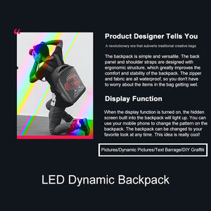 Sac à dos à écran LED personnalisé, promotion lumineuse, sac à dos publicitaire mobile, écran d'affichage électronique, sac à dos scolaire à LED - Product Image 4