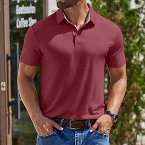 Nouveaux chemises pour hommes en gros personnalisées, vêtements décontractés d'extérieur, tricotés en polyester/coton respirant, manches courtes, vente différente - Product Image 1