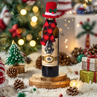 Juego de 2 Piezas de Decoración Festiva para Mesa de Comedor, Diseño Creativo de Bufanda, Gorro y Botella, Reutilizables, Duraderos, Decoraciones Navideñas