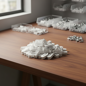 Système de levage de porte d'armoire 3-en-1 moderne GQK en acier et plastique, connecteurs de meubles, verrous à came, mini-boulons de fixation, quincaillerie zinguée - Product Image 3