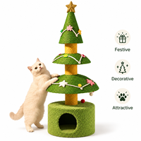 Griffoir pour chat en sisal en forme de sapin de Noël, résistant à l'usure, style dessin animé, structure d'escalade et nid intégrés, jouet pour chat, provenance Chine