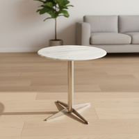 Table d'appoint en pierre de luxe blanche pour bureau moderne et réunions d'affaires, table basse, petite table d'appoint