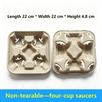 Haowei Vente en gros de porte-gobelets personnalisés en pulpe de papier biodégradable pour 2/4 gobelets de café ou de boissons chaudes