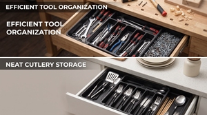 Large Utensil <b>Drawer</b> <b>Organizer</b> Expandable Silverware <b>Organizer</b> for <b>Kitchen</b> <b>Drawer</b> Adjustable Cooking - Product Image 3