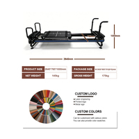 Plateforme de saut en aluminium pour Pilates Reformer avec barre de pied réglable et système de poulies à corde, idéale pour studio de fitness de 100 m²